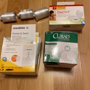 Breastfeeding bundle -breast milk bags-disposable nursing pads/duo breast shells